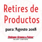 Retires de Productos para Agosto 2018