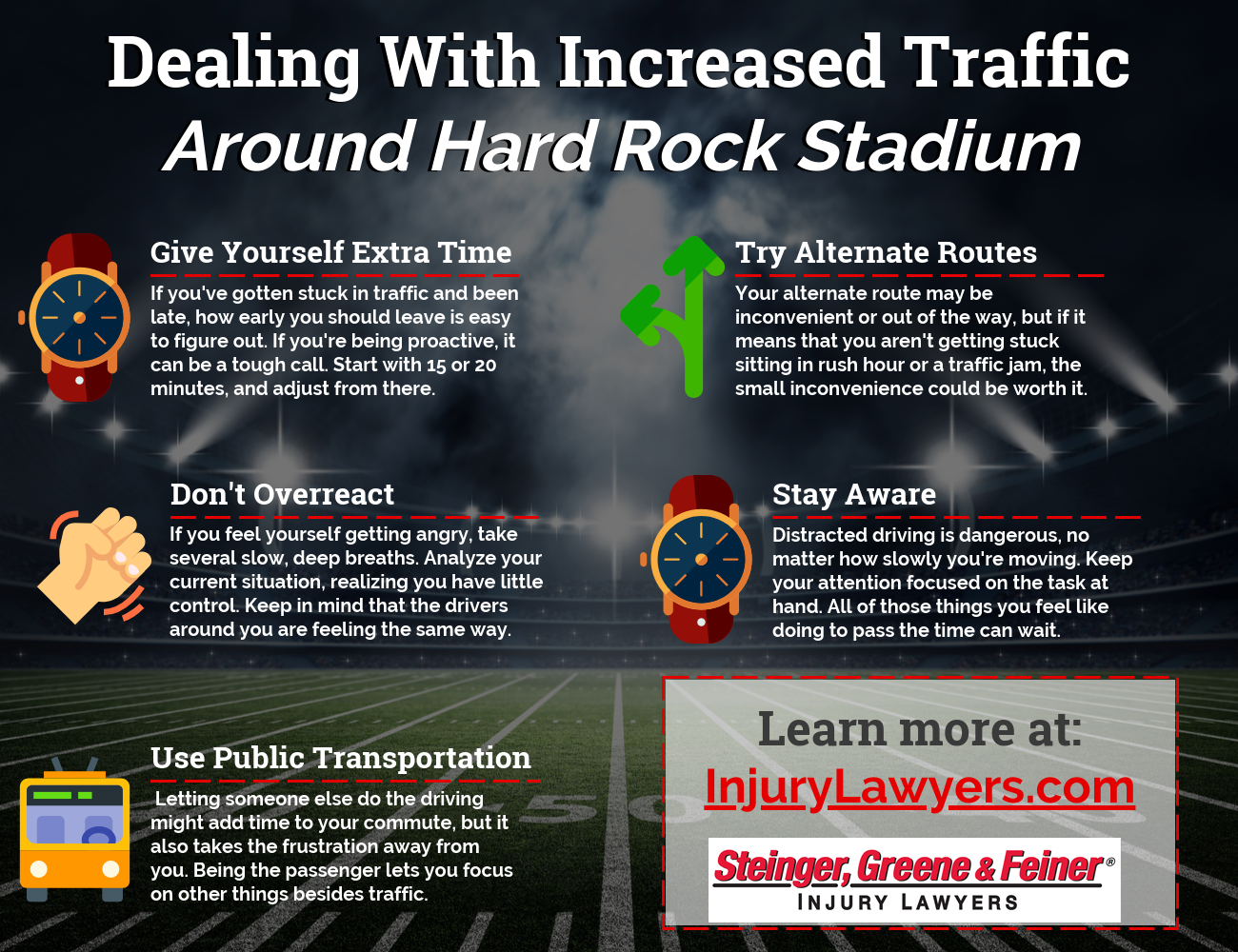 Dealing With Increased Traffic Around Hard Rock Stadium infographic