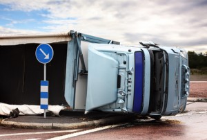 Truck overturned in Florida Accident