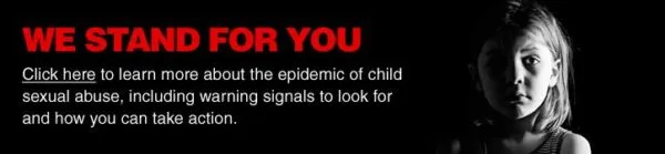 we stand for you advertisement to learn how to take action against child abuse