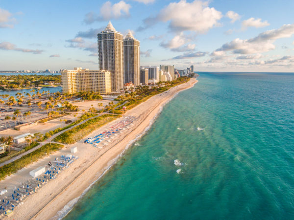 aerial view of miami beach