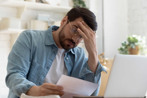 man trying to find insurance information