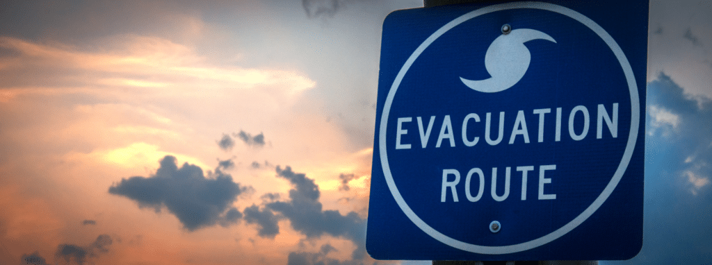 hurricane property damage and evacuation route