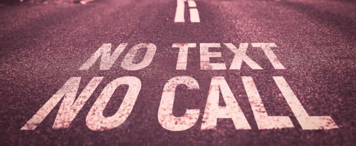 No text No call written on road Road safety