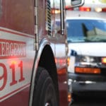 ambulances parked at the scene of an accident