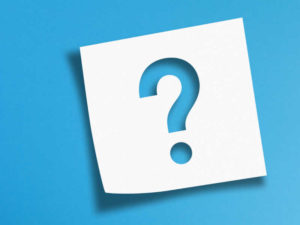 question mark on a post it note