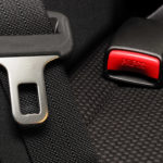 close up safety belt in a car