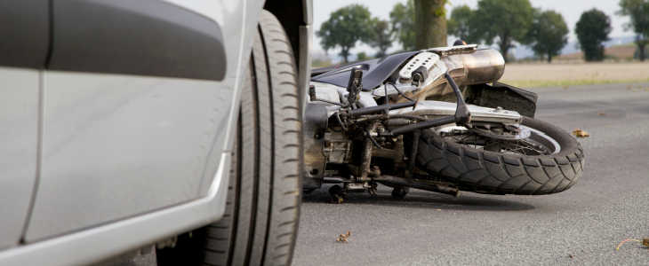 Motorcycle accident involving a truck