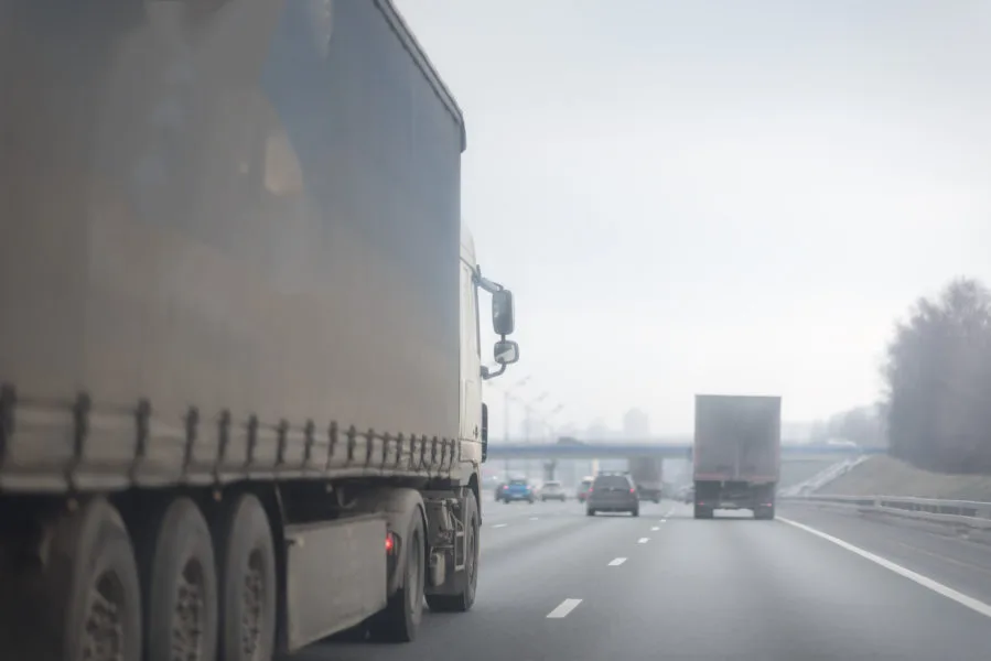 semi-truck driving on highway