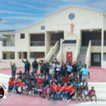 Students, employees and The Palm Beach County Sheriff’s Foundation outside of Lake Shore Middle School